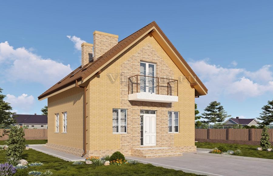 Одноэтажный дом с мансардой, кабинетом и тремя спальнями